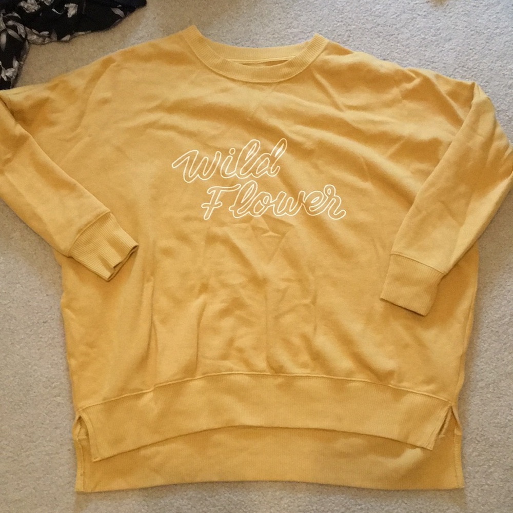 Aerie ‘Wild Flower’ Yellow Sweatshirt